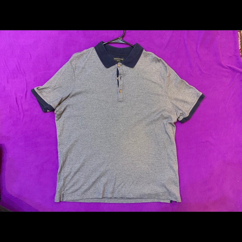 Banana republic men’s blue striped polo